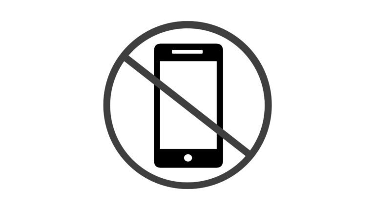 phone with prohibition symbol representing removing distractions while working