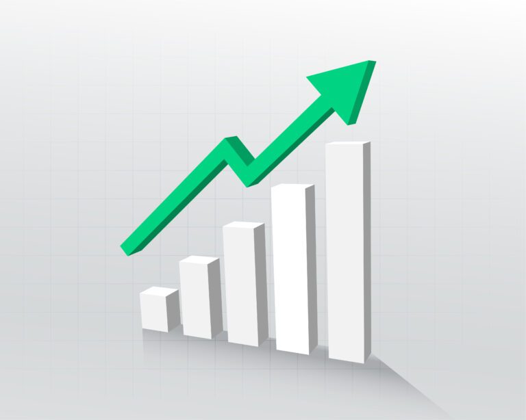 How to Stay Patient When Your Blog Isn’t Growing (Beginner Guide) upward graph growing representing the compound effect of patience and consistent blogging over time