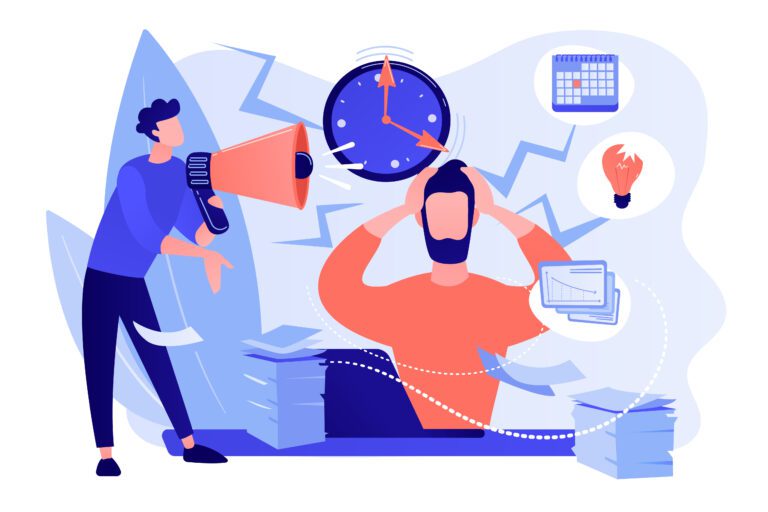 How to Avoid Burnout When Building a Business stress concept vector illustration