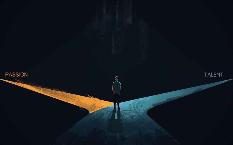 Image with 2 paths, representing talent and passion